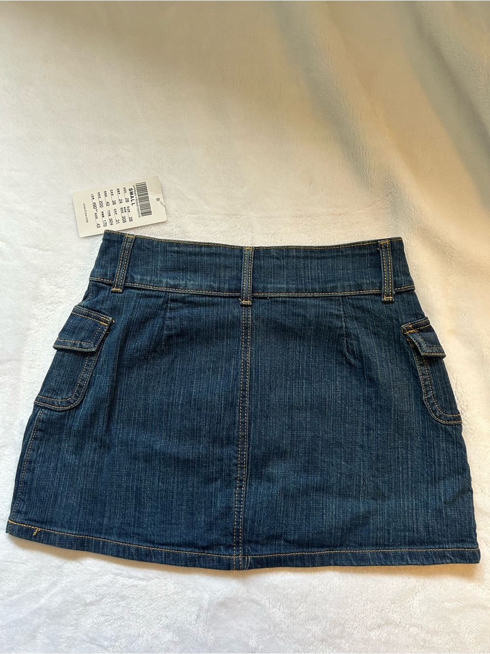 Brandy Melville Dark Blue Denim Mini Skirt with Cargo Pockets - Picture 2 of 5